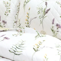 Watercolor Wildflower Scallop Edge Floral 3 Piece Quilt Set