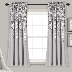 Weeping Flower Light Filtering Window Curtain Set