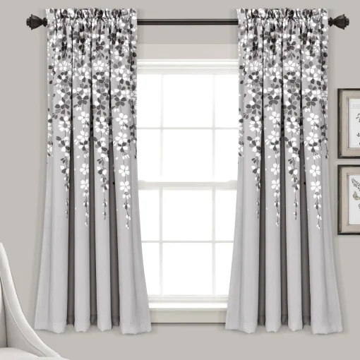Weeping Flower Light Filtering Window Curtain Set