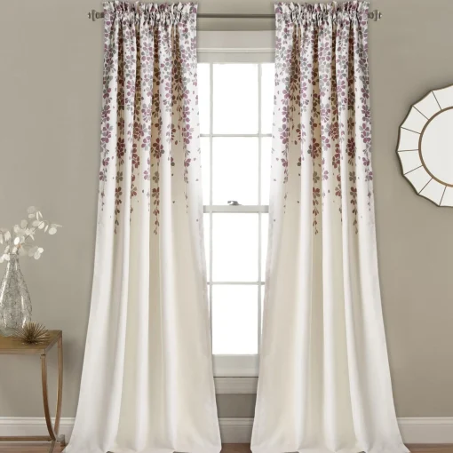 Weeping Flower Light Filtering Window Curtain Set