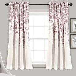 Weeping Flower Light Filtering Window Curtain Set