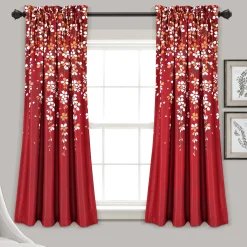 Weeping Flower Light Filtering Window Curtain Set