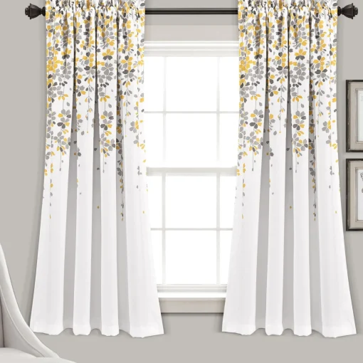 Weeping Flower Light Filtering Window Curtain Set