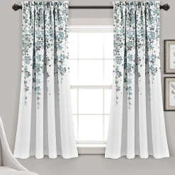 Weeping Flower Light Filtering Window Curtain Set