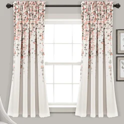 Weeping Flower Light Filtering Window Curtain Set