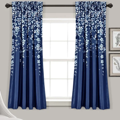 Weeping Flower Light Filtering Window Curtain Set