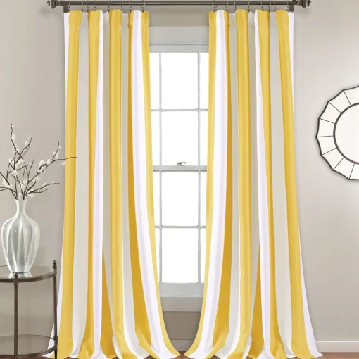 Wilbur Stripe Light Filtering Window Curtain Set