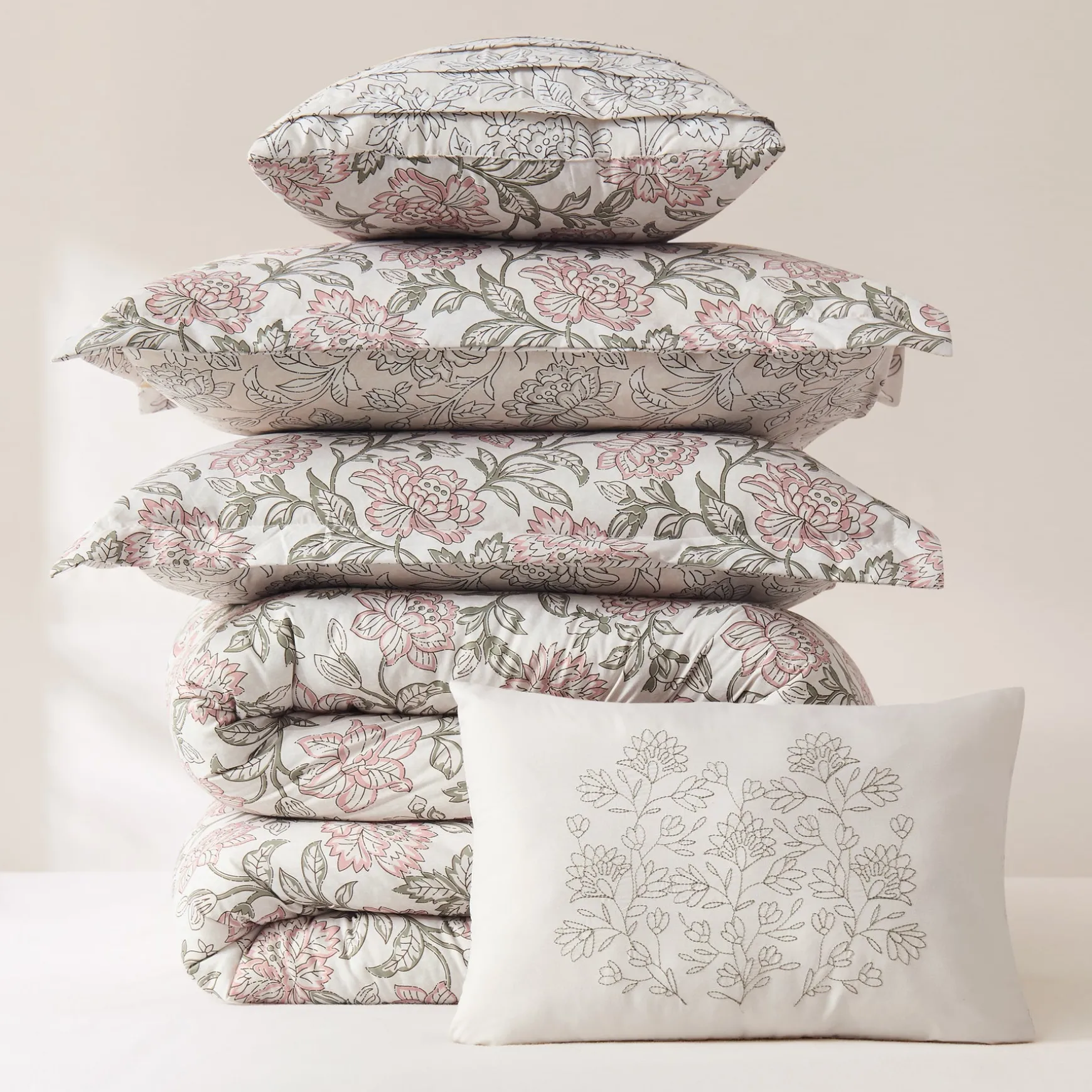 Zara Floral Block Reversible Comforter 5Pc Set