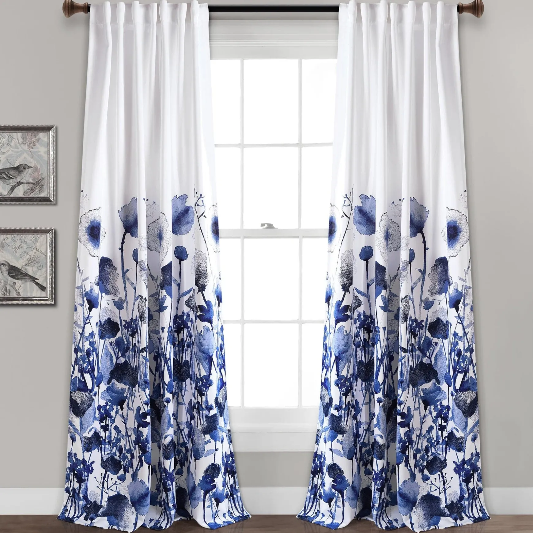 Zuri Flora Light Filtering Window Curtain Panel Set