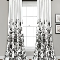 Zuri Flora Light Filtering Window Curtain Panel Set