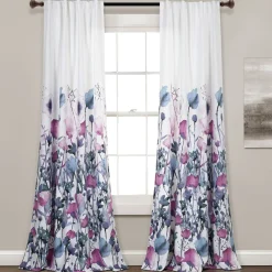 Zuri Flora Light Filtering Window Curtain Panel Set